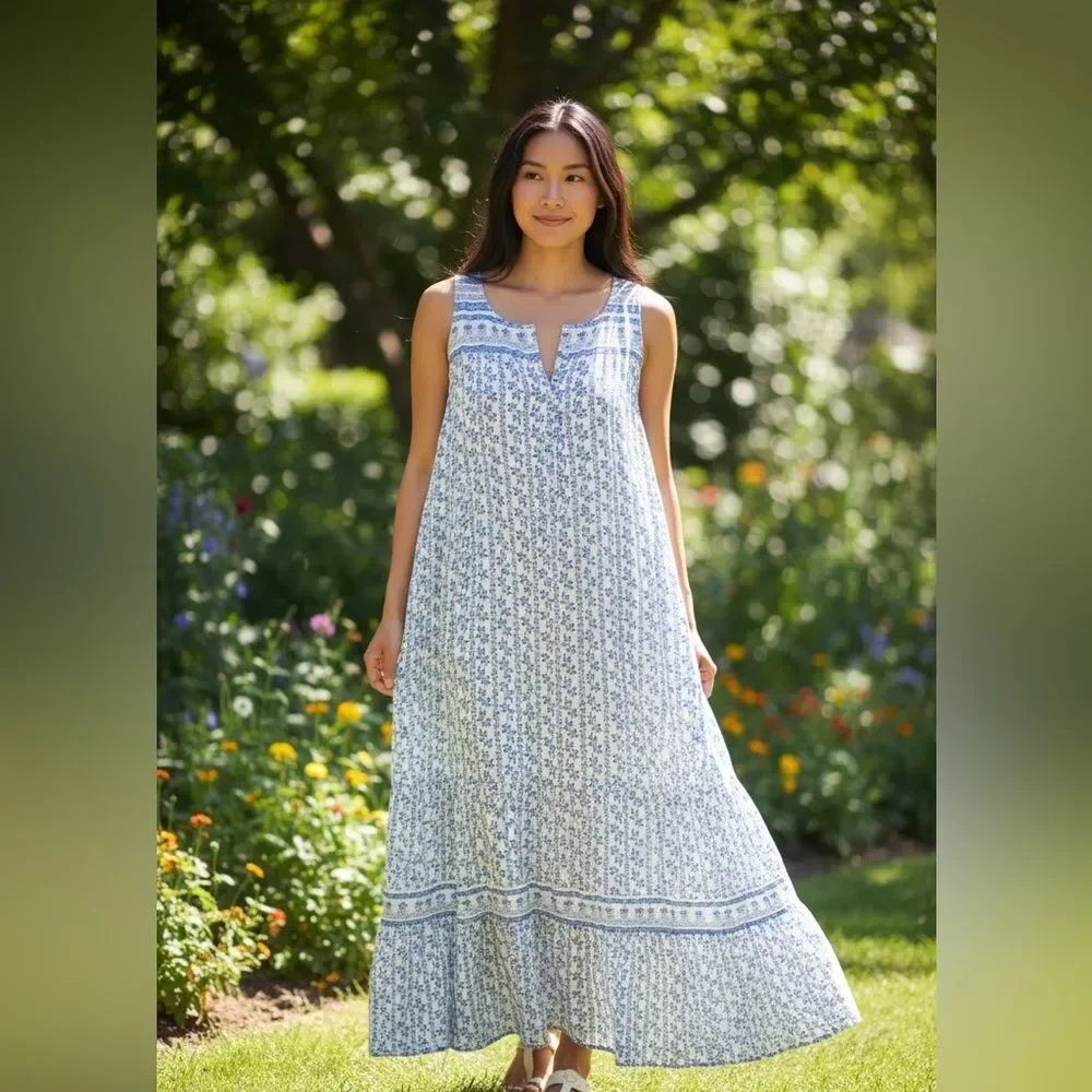 Love by GAP Blue Floral Maxi Skirt